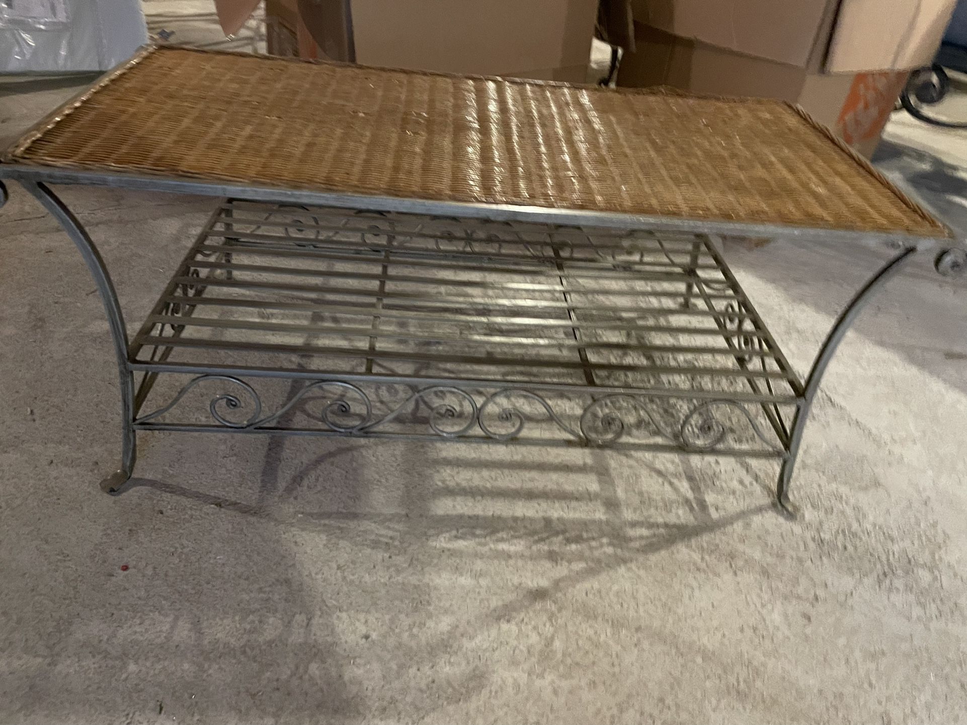 Pier One Imports Wicker / Metal Coffee Table