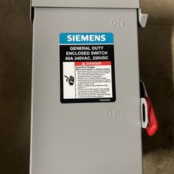 Siemens Disconnect 60 Amp 2pole 240vt Non Fusible 