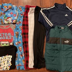 Boys Size 6/7 Clothing Lot: Adidas, Puma, Star Wars and Patrol Holiday