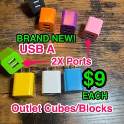 🔌 Brand NEW Dual USB Wall Charger Cube – 2 Port USB A ($9 Each) 🔌