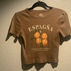 Social Culture Womens Brown Ribbed T-shirt Small