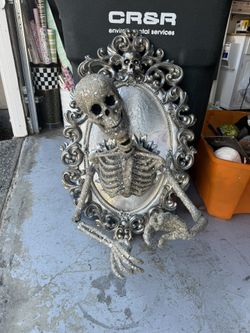 Sorceress Skull Framed Mirror Halloween From Grand In Road