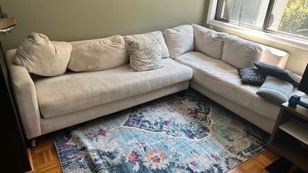 White corner couch sofa
