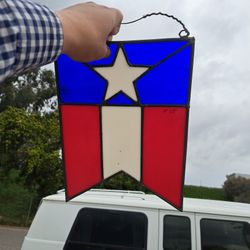 Stained Glass American Pendant