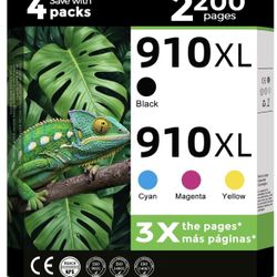 910XL Ink Cartridges Combo Pack for HP 910 XL Printers 8015e 8025e Compatible for HP910XL Black Color HP910 4-Pack for OfficeJet Pro 8020 8028e 8020e 
