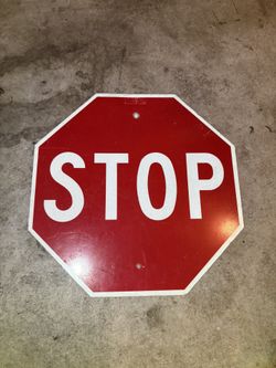 Vintage Official Metal Tin Stop Sign 