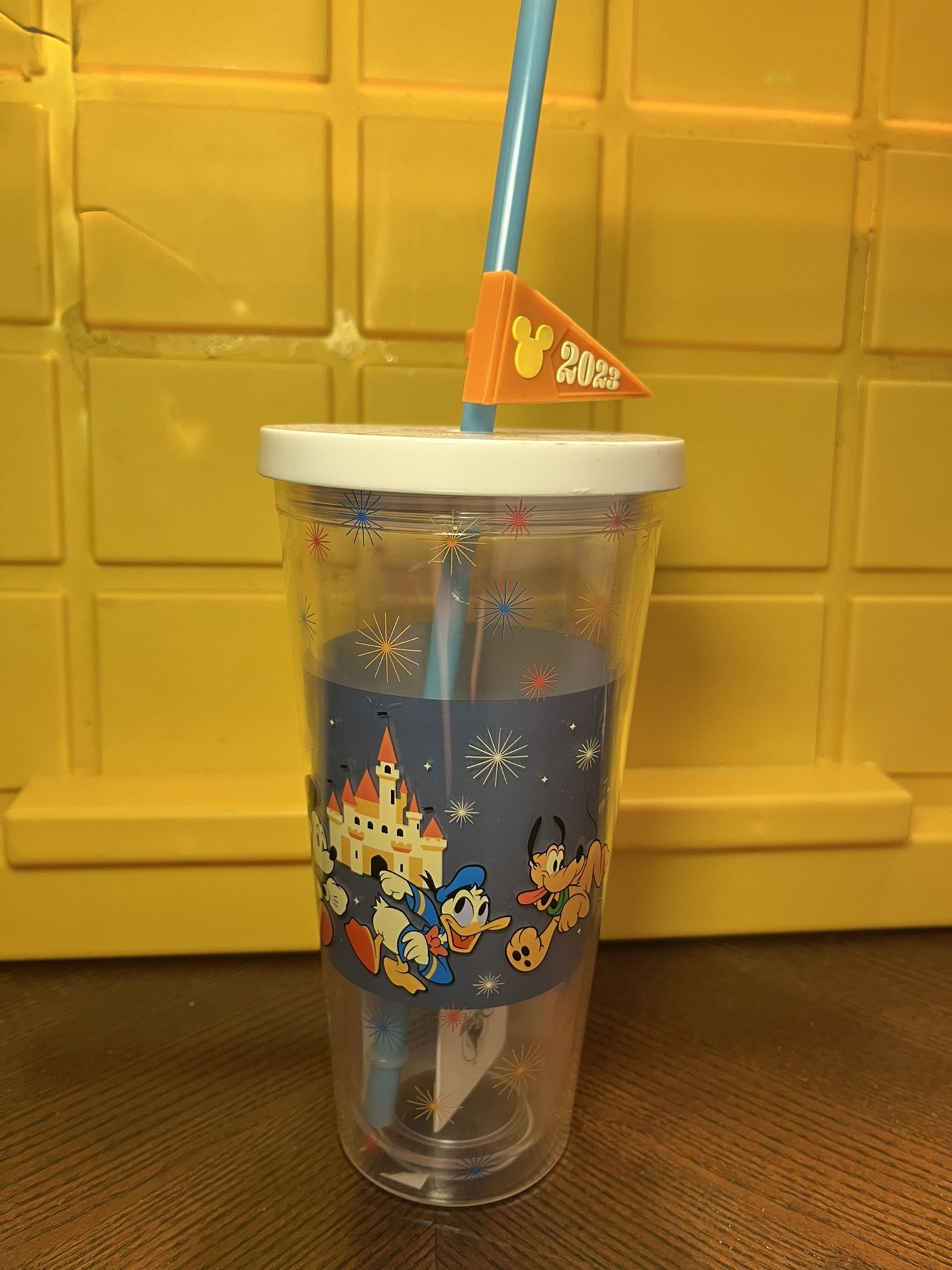 Disney Parks Mickey And Friend Cup With Straw