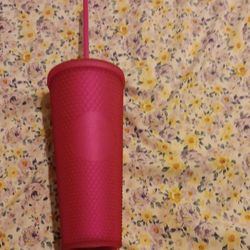 Starbucks 24oz Venti HOT PINK STUDDED Cold Cup Tumbler NEW