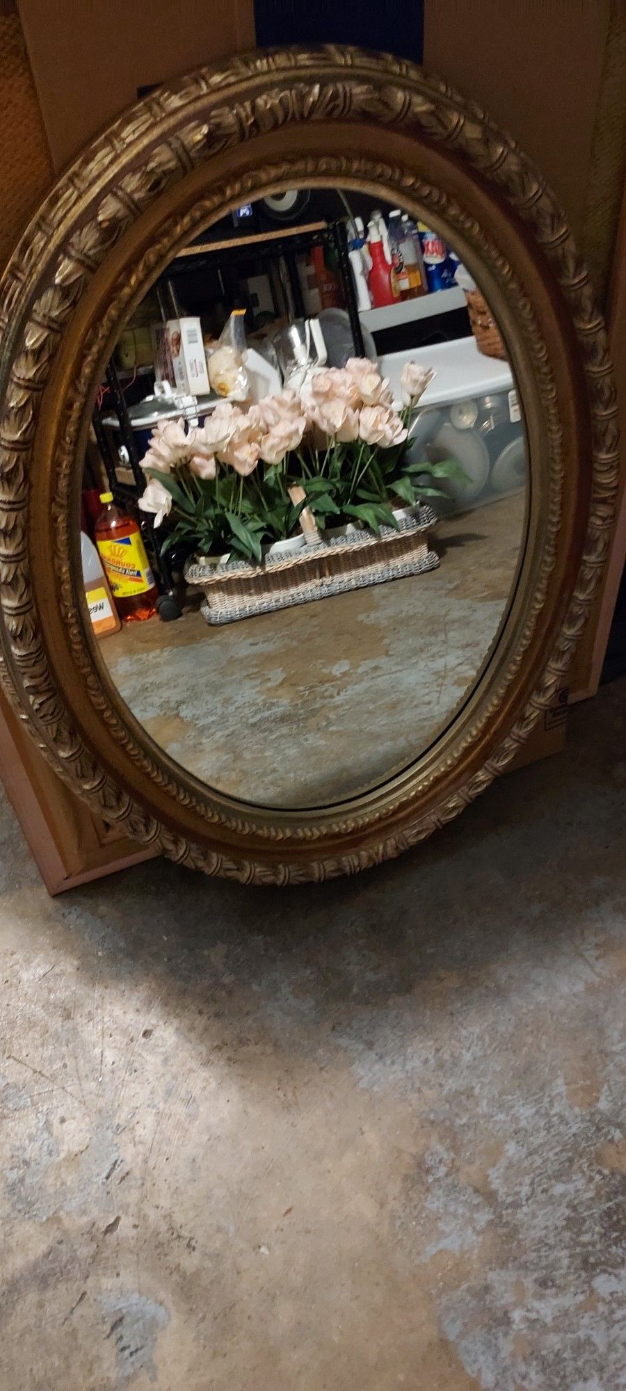 Antique Gold Oval Mirror