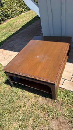Wood Coffee Table with Lower Shelf