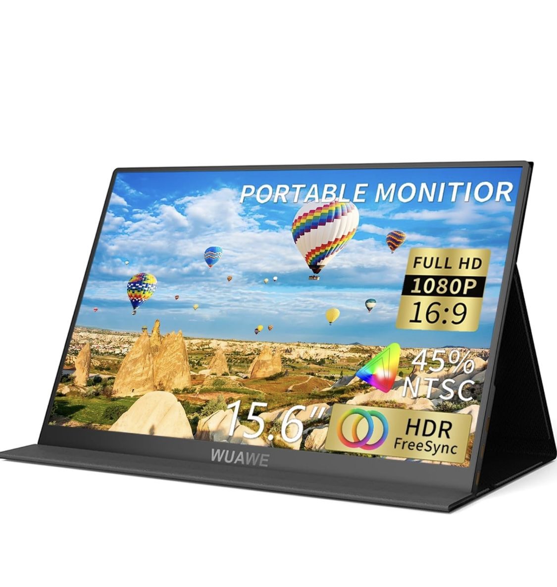 Portable Monitor,15.6-AA 1080P 72% NTSC 98% sRGB USB C HDMI Travel Monitor for Laptop, External Second Computer Monitor with HDR Freesync Low Blue Lig