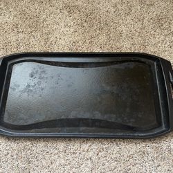 LODGE cast Iron 20" Griddle Grill Skillet frying rectangle rectangular pan shape
