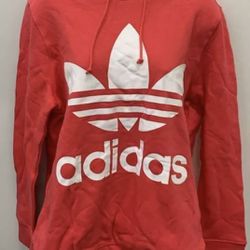 NWT Adidas Women 's CorPink Trefoil Hoodie Sweater Size L MSRP $70