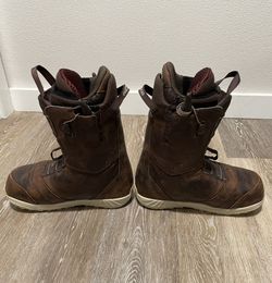 Men's Burton Ion Brown Leather Snowboard Boots size 8 for Sale in