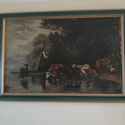 19th Century Oil On Canvas 