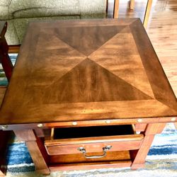 Cherry End Tables With Coffee Table/Chest