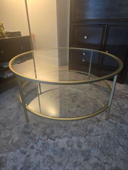 Modern Coffee Table Glass Gold