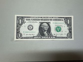 $1 Fancy Serial Bill- Repeating 1’s– (Crisp)