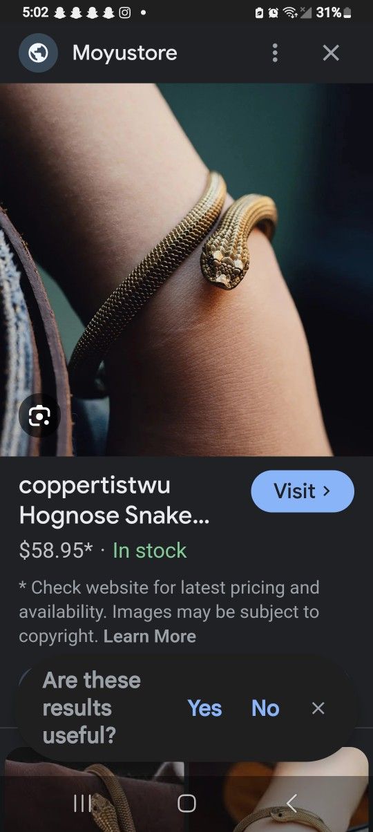 Copper Snake Bracelet