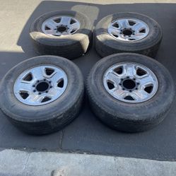 4 - 275x70r18 8x170 8x6.69 Dodge Ram Stock Rims With Tires !