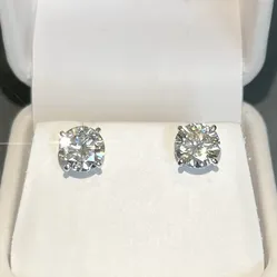 6.5mm 2ct Moissanite stud earrings