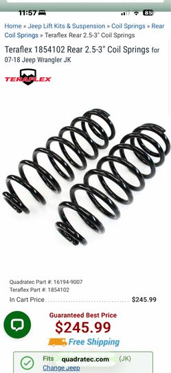 Coil Springs for  Jeep Wrangler JK.