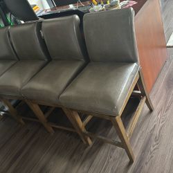 Set Of 4 Leather Chairs