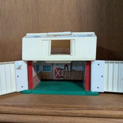 Vintage 1967 Fisher Price Play Family Farm Barn Toy Made In USA Collectible Set
