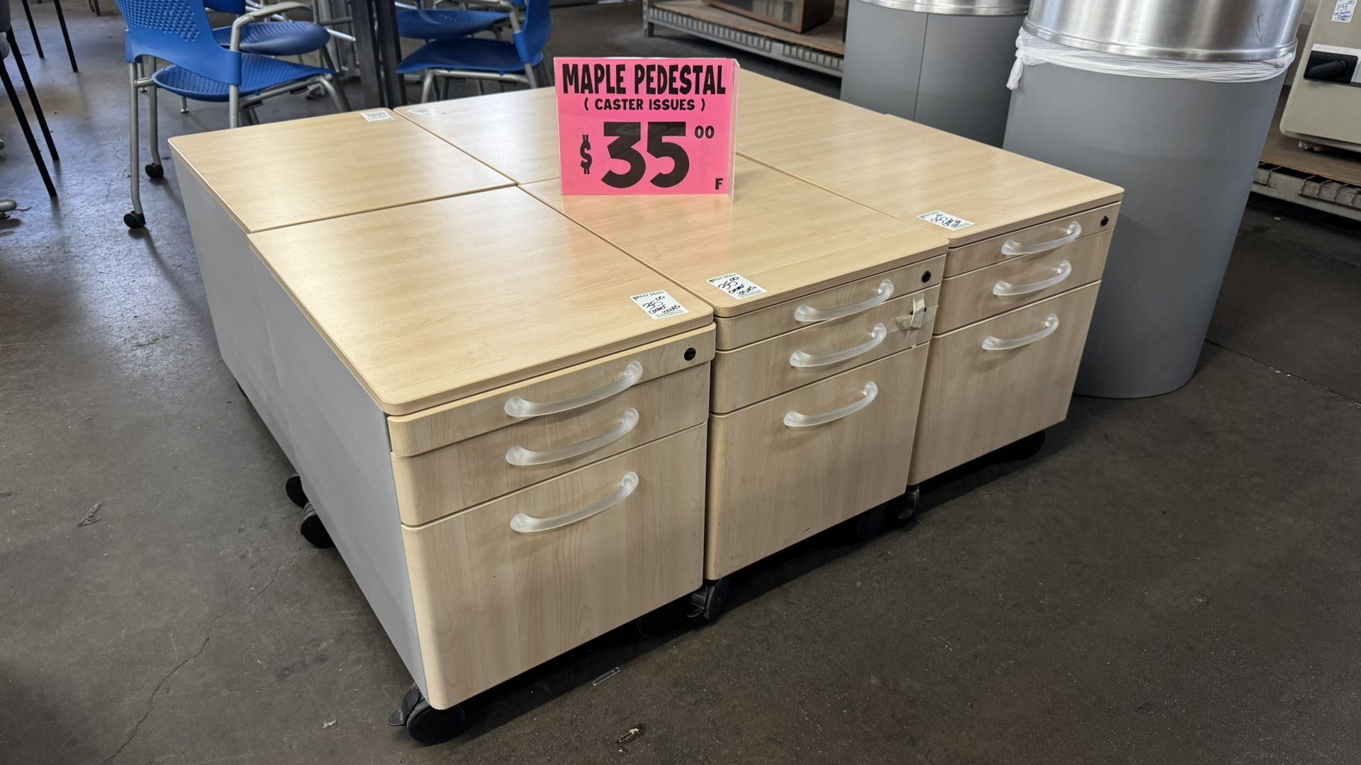 Maple Mobile Pedestal Filing Cabinet