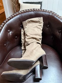 Faux Suede knee high boots