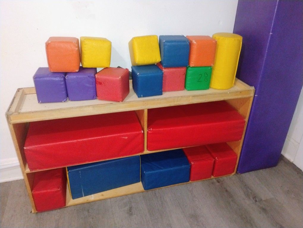 Jonti craft Wooden Shelf With Blocks