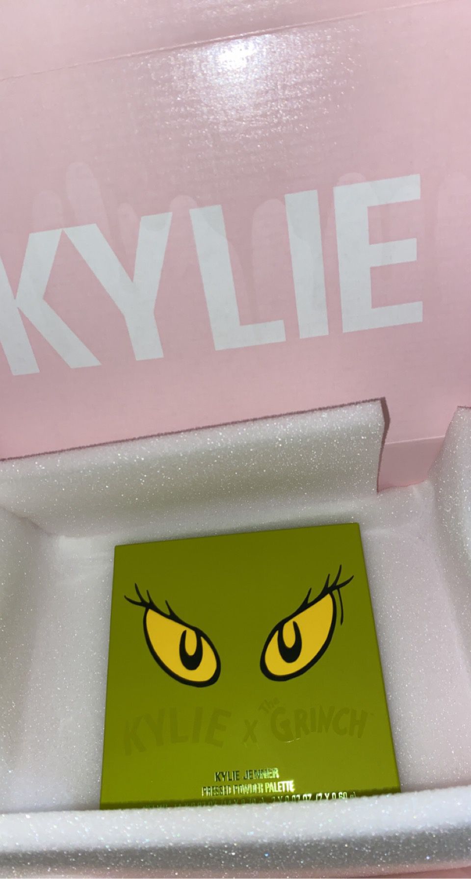 Kylie X The Grinch pressed powder palette
