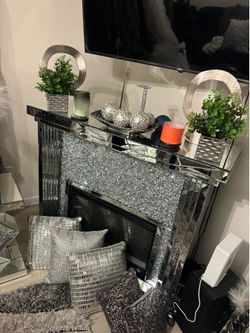 Crystal silver fireplace