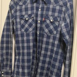 Levi’s blue plaid button down large men’s