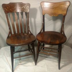 Antique Hardwood Side Chairs