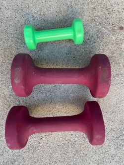 Set of 3 Dumbbells – Green and Pink