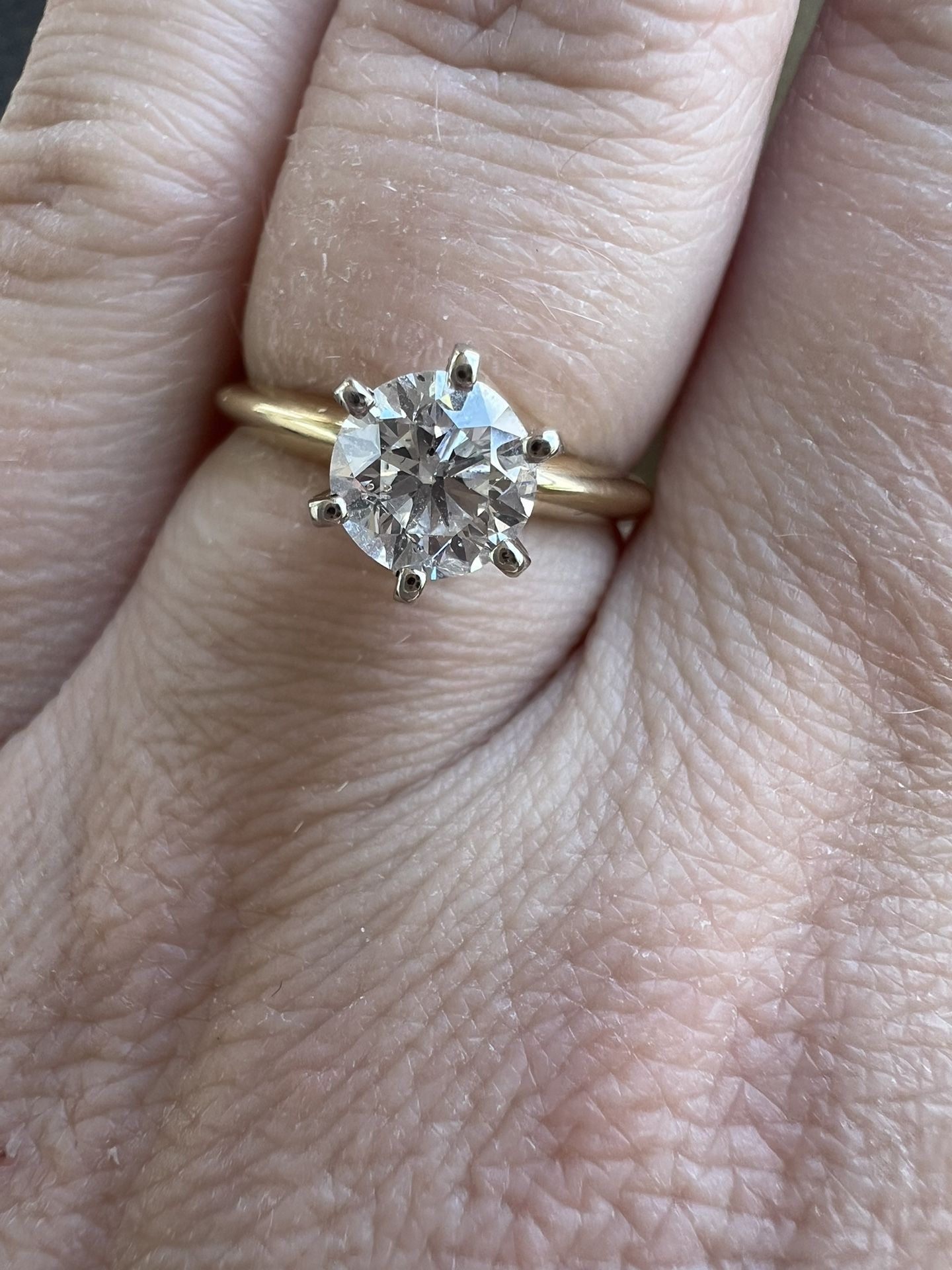 14k gold solitaire ring natural diamond 0.96 carats