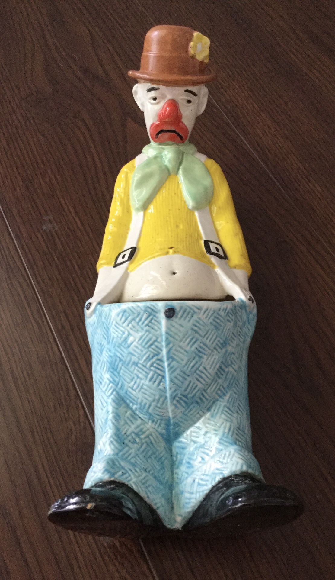 Vintage 1978-1980 Sittre Ceramic Cactus Planter Forlorn Sad Clown 12 1/2" Tall
