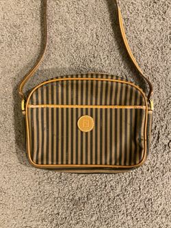 Vintage Fendi Pequin Striped Leather Crossbody Bag Purse, Bayport, NY 11705
