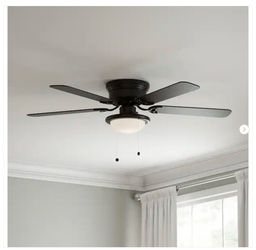 Hampton Bay Hugger 52 in. LED Indoor Black Ceiling Fan - New