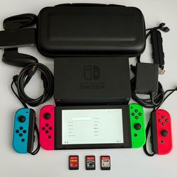 Nintendo Switch + 3 Games + Extra Joy-Cons