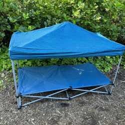 Arcadia Trail Elevated Canopy Cot with Water-Resistant Roll-Down Sunshade