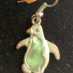 Abalone Shell Penguin Earrings 