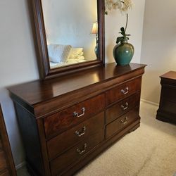 Dresser With Mirror, 1 Nightstand