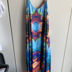 Multi Colored Sleeveless Casual Swing Loose Fitting Dress Sz.3x