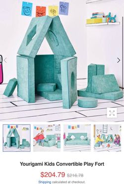 Yourigami Kids Convertible Play Fort
