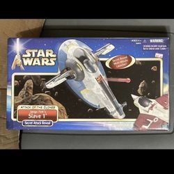 Star Wars MINT Slave 1 Ship "Attack Of The Clones" 2002 New Hasbro Original New