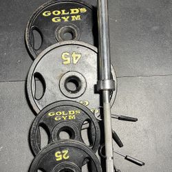 7F OLYMPIC BAR AND WEIGHTS