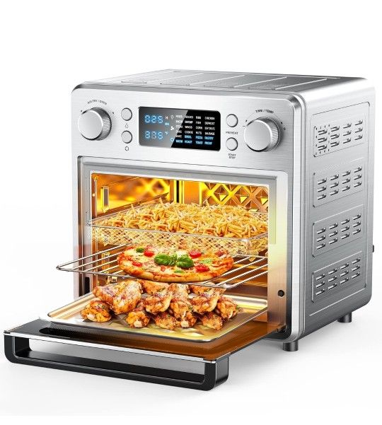 HomeRusso 15.8QT Air Fryer Oven, 24-in-1 Convection Toaster Oven with Rotisserie