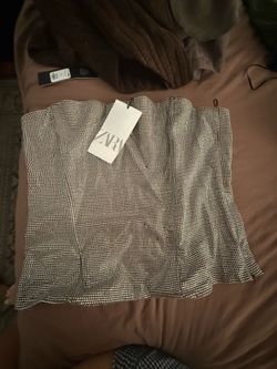Zara rhinestone tube top